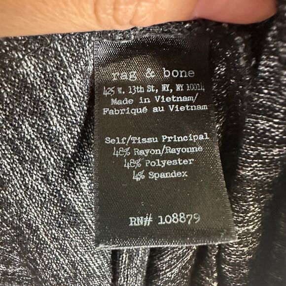 Rag & Bone Cold Shoulder Short Sleeve Shirt Grunge Women’s S Black Top‎ - Picture 7 of 9